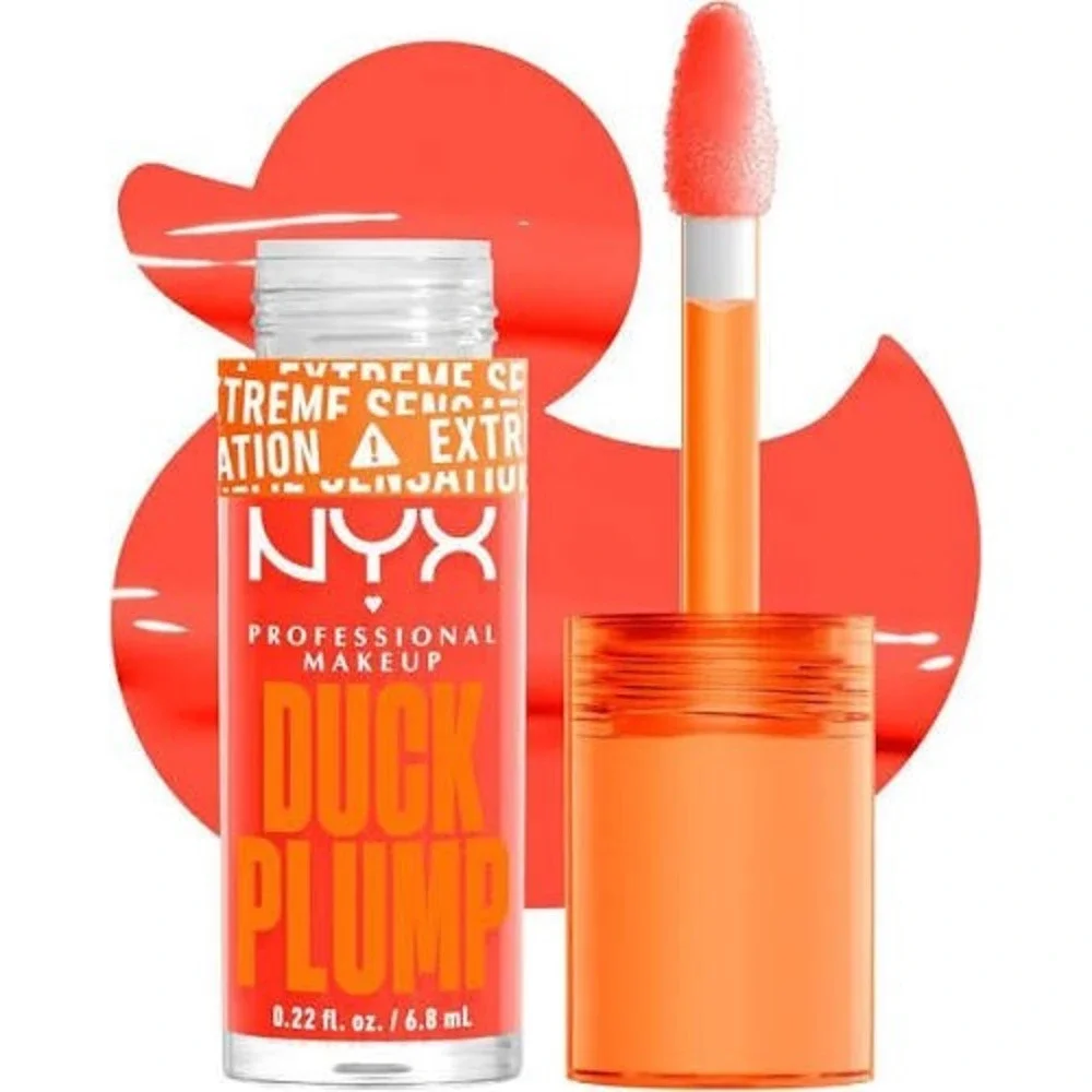NYX Duck Plump High Pigment Lip Plumping Gloss Peach Out 0.22oz New Sealed Vegan